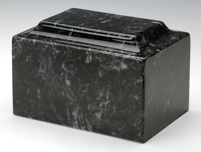 Classic Marble Ebony Adult Funeral Cremation Urn, 210 Cubic Inches, TSA Approved