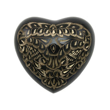 Load image into Gallery viewer, Solid Brass Radiance Heart Keepsake Funeral Cremation Urn, 3 Cubic Inches
