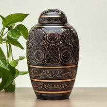 Load image into Gallery viewer, Solid Brass Radiance Adult Funeral Cremation Urn For Ashes 210 Cubic Inches
