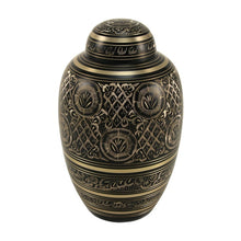 Load image into Gallery viewer, Solid Brass Radiance Adult Funeral Cremation Urn For Ashes 210 Cubic Inches
