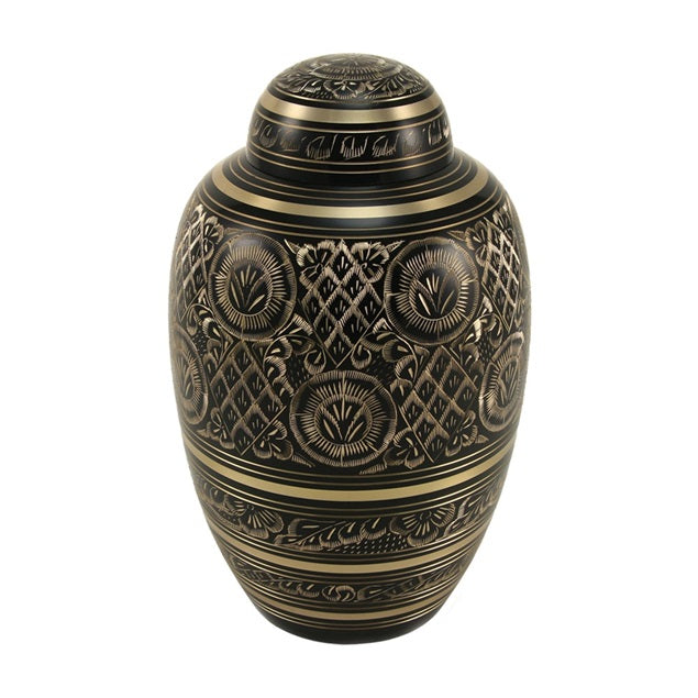 Solid Brass Radiance Adult Funeral Cremation Urn For Ashes 210 Cubic Inches