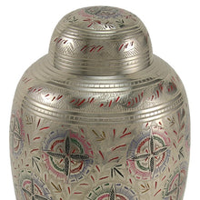 Load image into Gallery viewer, Solid Brass Lattice Large/Adult Funeral Cremation Urn For Ashes 210 Cubic Inches
