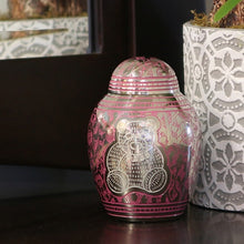 Load image into Gallery viewer, Teddy Bear Pink Petite Cremation Urn, 20 Cubic Inches
