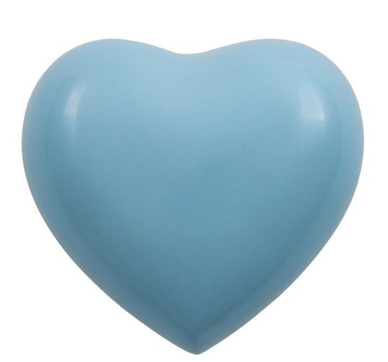 New Brass Pearl Blue Arielle Heart Funeral Cremation Urn w/stand,20 Cubic inches