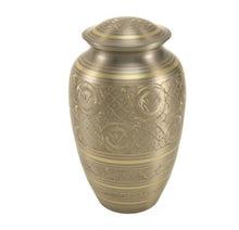 Load image into Gallery viewer, New, Solid Brass Classic Platinum Large Funeral Cremation Urn, 190 Cubic Inches

