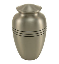 Load image into Gallery viewer, Solid Brass Classic Pewter Color Large Funeral Cremation Urn, 195 Cubic Inches
