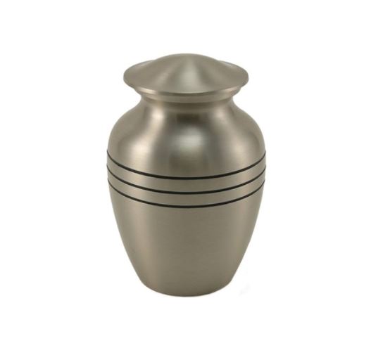 Solid Brass Classic Pewter Color Child/Pet Funeral Cremation Urn, 40 Cubic Inch