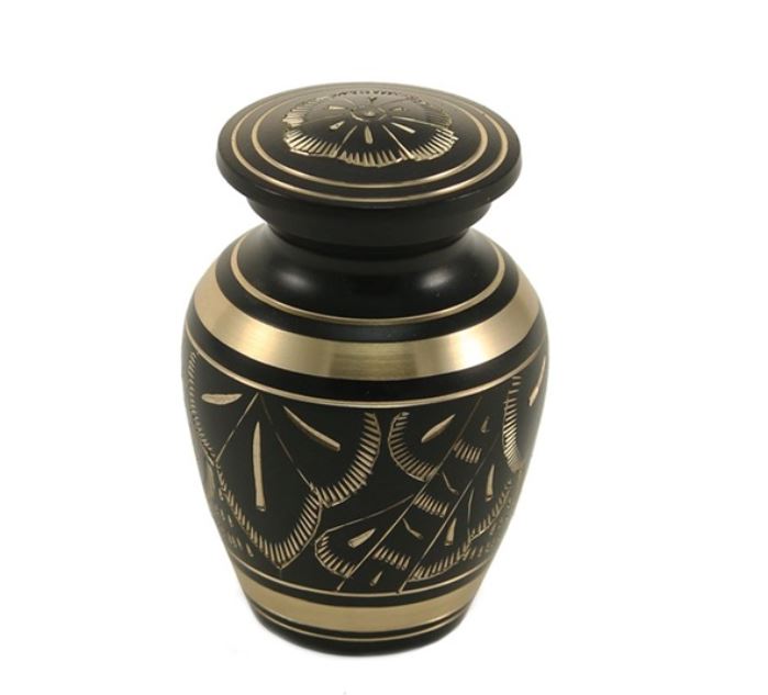 New, Brass Set of 6 Classic Radiance Keepsake Cremation Urns, 5 Cubic Ins each