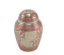 Load image into Gallery viewer, New, Solid Brass Rose Keepsake Funeral Cremation Urn for ashes, 5 Cubic Inches
