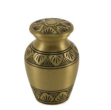 Load image into Gallery viewer, New, Solid Brass Athena Bronze Keepsake Funeral Cremation Urn, 5 Cubic Inches
