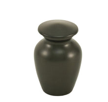 Load image into Gallery viewer, Small/Keepsake Brass Funeral Cremation Urn for ashes, 5 Cubic Inch - Black Slate
