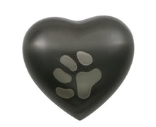 Load image into Gallery viewer, Small/Keepsake Slate/Pewter Brass Odyssey Heart Cremation Urn, 3 cubic inches
