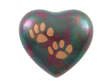 Load image into Gallery viewer, Small/Keepsake Copper Brass Odyssey Heart Cremation Urn, 3 cubic inches

