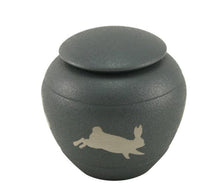 Load image into Gallery viewer, Small/Keepsake Brass Silhouette Rabbit Funeral Cremation Urn, 30 cubic inches
