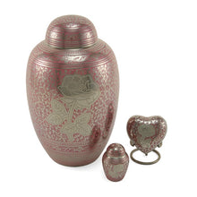 Load image into Gallery viewer, New,Adult Brass Pink Rose Large Funeral Cremation Urn for Ashes,200 Cubic Inches
