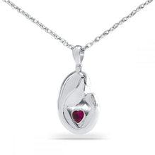 Load image into Gallery viewer, Mother&#39;s Love January w/ Garnet Silver Pendant/Necklace Cremation Urn for Ashes
