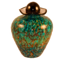 Load image into Gallery viewer, 100 Cubic Inch Rome Aegean Funeral Glass Cremation Urn for Ashes
