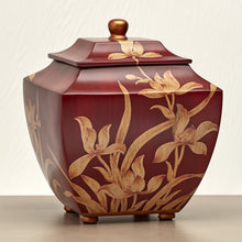 Load image into Gallery viewer, Orchid Burgundy Resin Adult 200 Cubic Inch Funeral Cremation Urn for Ashes
