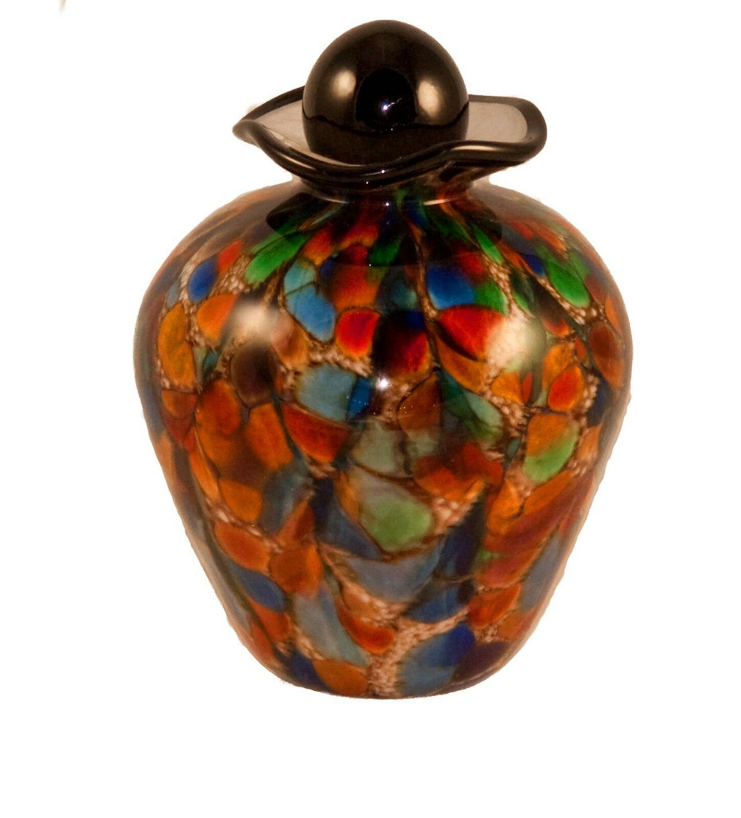 100 Cubic Inch Rome Autumn Funeral Glass Cremation Urn for Ashes