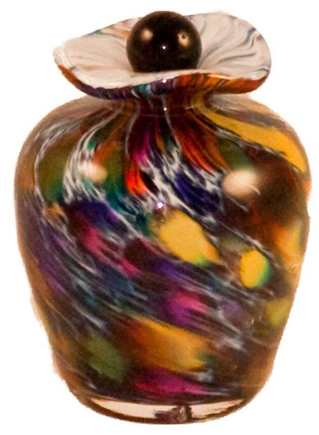 Small/Keepsake 3 Cubic Inch Rome Desert Funeral Glass Cremation Urn for Ashes
