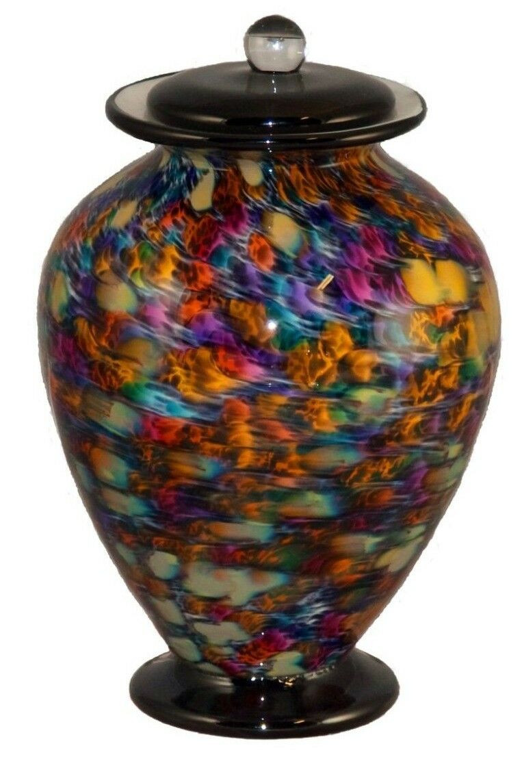 Large/Adult 220 Cubic Inch Venice Desert Funeral Glass Cremation Urn for Ashes