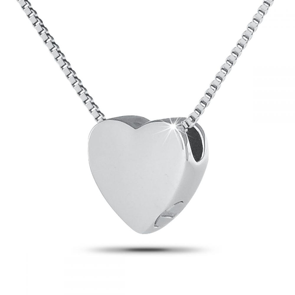 Sterling Silver Sacred Heart Pendant/Necklace Funeral Cremation Urn for Ashes