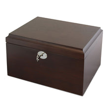Load image into Gallery viewer, Large/Adult 260 Cubic Inches Locking Brown Wood Funeral Cremation Urn for Ashes
