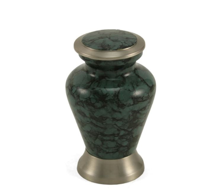Keepsake Funeral Cremation Urn for ashes,5 Cubic Inches-Glenwood Gray Marble