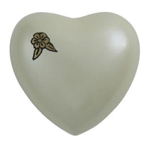 Load image into Gallery viewer, Heart Keepsake Aluminum &amp; Brass White Cremation Urn for Ashes, 3 Cubic Inches

