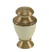 Load image into Gallery viewer, 6 Keepsake Set Aluminum &amp; Brass White Cremation Urns for Ashes, 5 Cubic Inches each
