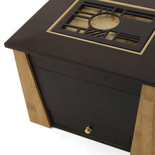 Load image into Gallery viewer, Large 200 Cubic Inch Wood Craftsman Memory Chest Cremation Urn - Geometric
