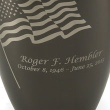 Load image into Gallery viewer, Large Funeral Cremation Urn for ashes, 210 Cubic Inches - Classic Flag
