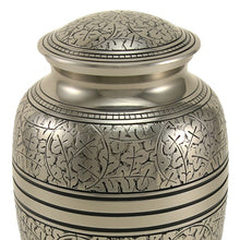 Load image into Gallery viewer, Large/Adult 210 Cubic Inches Silver Oak Funeral Cremation Urn for Ashes
