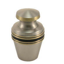 Load image into Gallery viewer, Keepsake Brass Pewter  Funeral Cremation Urn for Ashes, 5 Cubic Inches

