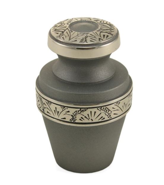 Keepsake Brass Pewter Funeral Cremation Urn for Ashes, 5 Cubic Inches