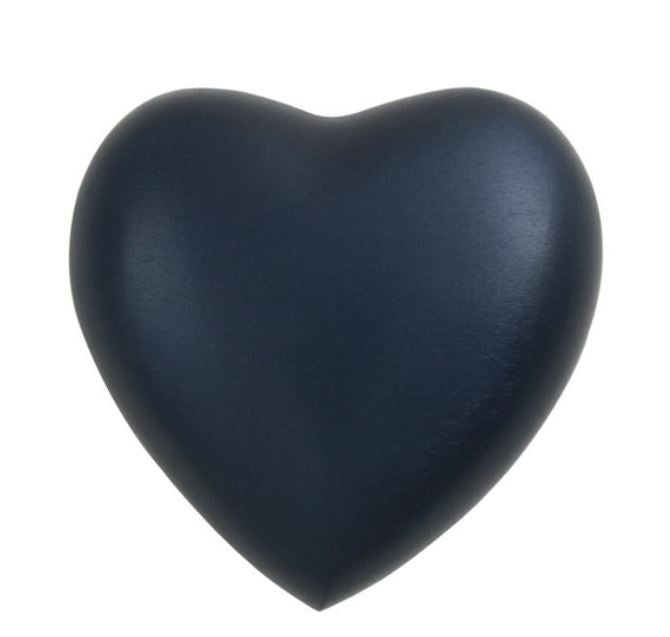 Small/Keepsake 3 Cubic Inch Blue Aluminum Grecian Heart Funeral Cremation Urn