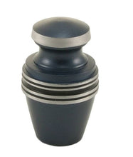 Load image into Gallery viewer, Small/Keepsake 5 Cubic Inch Blue Aluminum Grecian Funeral Cremation Urn
