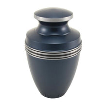 Load image into Gallery viewer, Large/Adult 200 Cubic Inch Blue Aluminum Grecian Funeral Cremation Urn for Ashes
