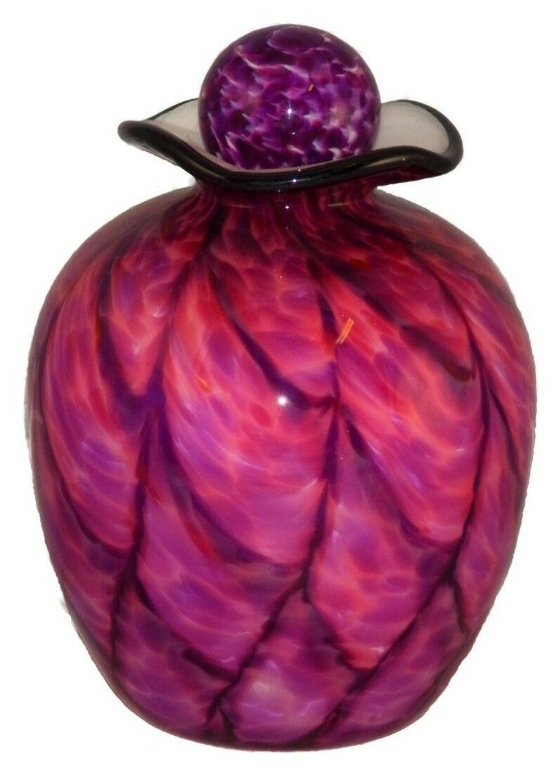 Large/Adult 220 Cubic Inch Rome Rose Funeral Glass Cremation Urn for Ashes