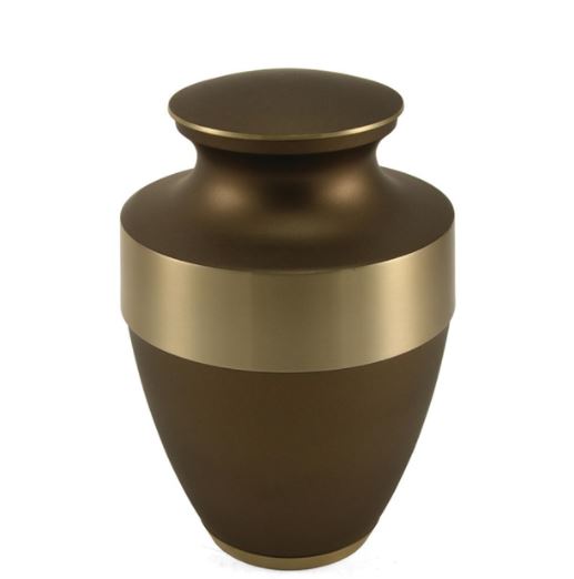 Large / Adult 200 Cubic Inch Bronze Color Brass Funeral Cremation Urn for Ashes