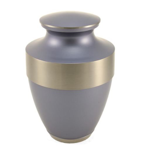 Adult 200 Cubic Inch Brass Blue Funeral Cremation Urn for Ashes