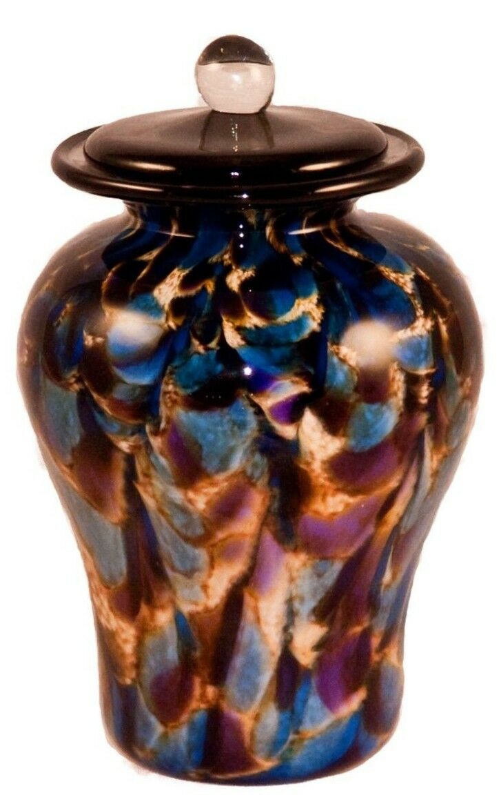 100 Cubic Inch Palermo Evening Funeral Glass Cremation Urn for Ashes