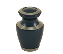Load image into Gallery viewer, Keepsake Brass Blue Funeral Cremation Urn for Ashes, 5 Cubic Inches
