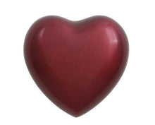 Load image into Gallery viewer, Heart Keepsake Brass Red Funeral Cremation Urn for Ashes, 3 Cubic Inches

