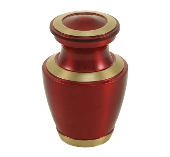 6 Keepsake Set Red Funeral Cremation Urns for Ashes, 5 Cubic Inches each