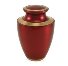 Load image into Gallery viewer, Adult 200 Cubic Inch Brass Red Funeral Cremation Urn for Ashes
