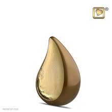 Load image into Gallery viewer, Gold/Bronze Tear Drop Child/Pet Funeral Cremation Urn for Ashes, 22 Cubic Inches
