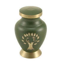 Load image into Gallery viewer, 6 Keepsake Set Green Tree Of Life Funeral Cremation Urns for Ashes, 5 Cubic Inches each
