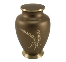 Load image into Gallery viewer, Adult 200 Cubic Inch Brass Brown Funeral Cremation Urn for Ashes
