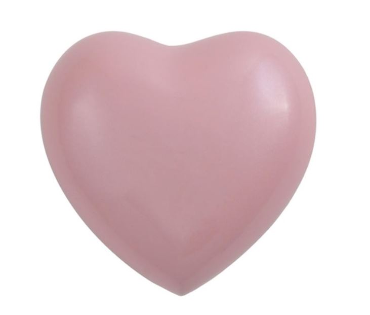 Heart Keepsake Brass Pink Funeral Cremation Urn for Ashes, 3 Cubic Inches